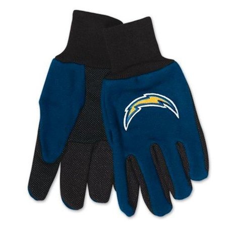 MCARTHUR TOWELS & SPORTS Los Angeles Chargers Gloves Two Tone Style Adult Size 9960690677